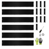 A ANLEOLIFE 20ft Galvanized Steel Landscape Edging – 6-Pack, 40in L x 8in H, Black, with 10 Stakes