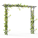 BUKLIYN Garden Arch Trellis 100in L x 86in H Supersize Flattop, 20mm Steel Pipe, Wedding & Garden Decor