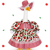 FuWeave Spring Porch Goose Outfit Set — Apple Lolita Skirt for 23-inch Goose Statue