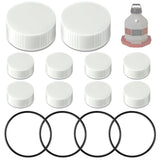 Gulfmew Poultry Fountain Renewal Parts — 10 Replacement Caps & 4 O-Rings for Miller PPF3/PPF5/PPF7 & Farm-Tuff 3/5/7