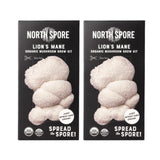 North Spore 2-Pack Organic Lion's Mane Mushroom Spray & Grow Kits (4 lbs each) – USDA-Certified Organic, Beginner-Friendly