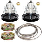 TENGMUJX 918-04822 Spindle Assembly Kit for 42-Inch Deck Cub Cadet / MTD / Troy-Bilt – Includes 2 Spindles, 2 Pulleys, Belt