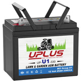 UPLUS U1 12V AGM Battery for Riding Lawn Mower – 330CCA, Fits John Deere, Cub Cadet, Husqvarna