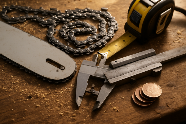 Chainsaw Chain Pitch, Gauge and Drive Links: How to Read Your Bar