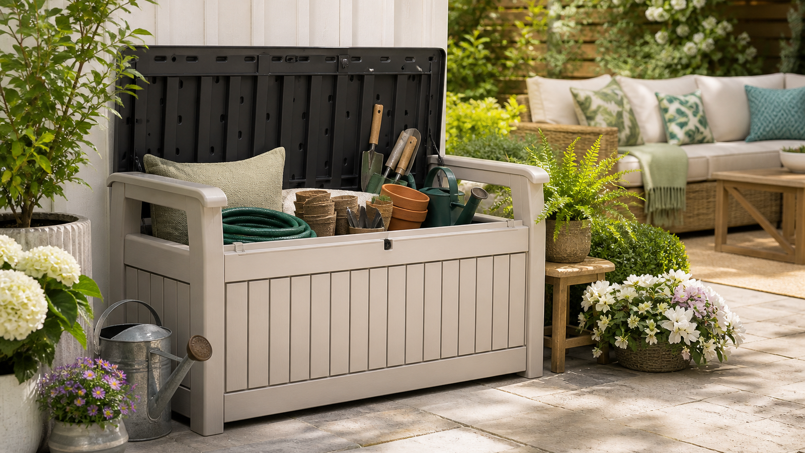 PatioZora Garden Best Outdoor Storage Benches for Patios: Dual Function Seating and Storage guide image for United States (USA) shoppers
