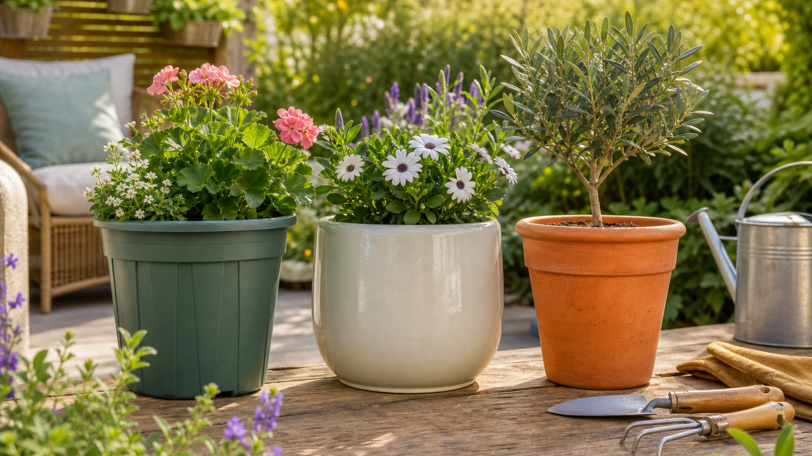 PatioZora Garden Choosing Between Plastic, Ceramic, and Terracotta Planters for Your Garden guide image for United States (USA) shoppers