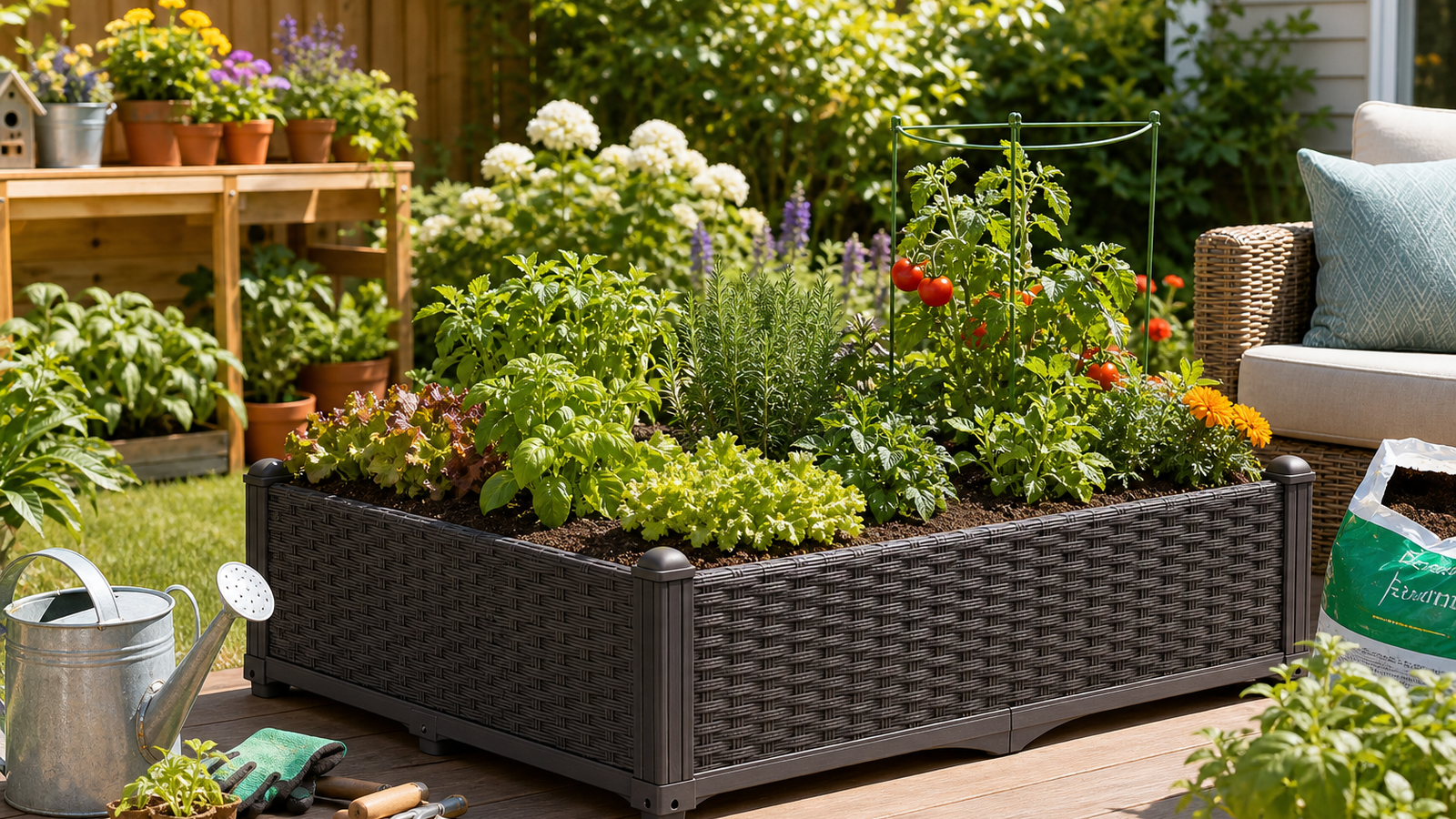 PatioZora Garden Step-by-Step Guide to Starting a Raised Bed Garden Using Planters guide image for United States (USA) shoppers