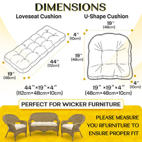 1 Middle One wicker chair cushion 19x19 enhances versatile seating