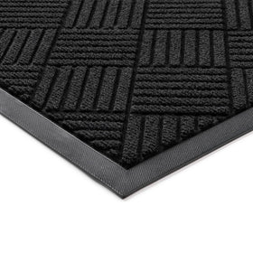 100pointONE front door mat in diamond black traps mud and dirt at busy entryways