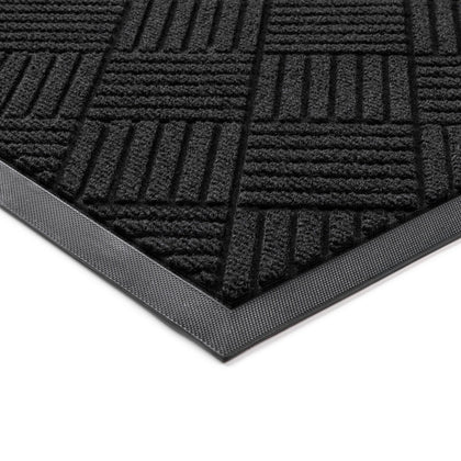 100pointONE front door mat in diamond black traps mud and dirt at busy entryways