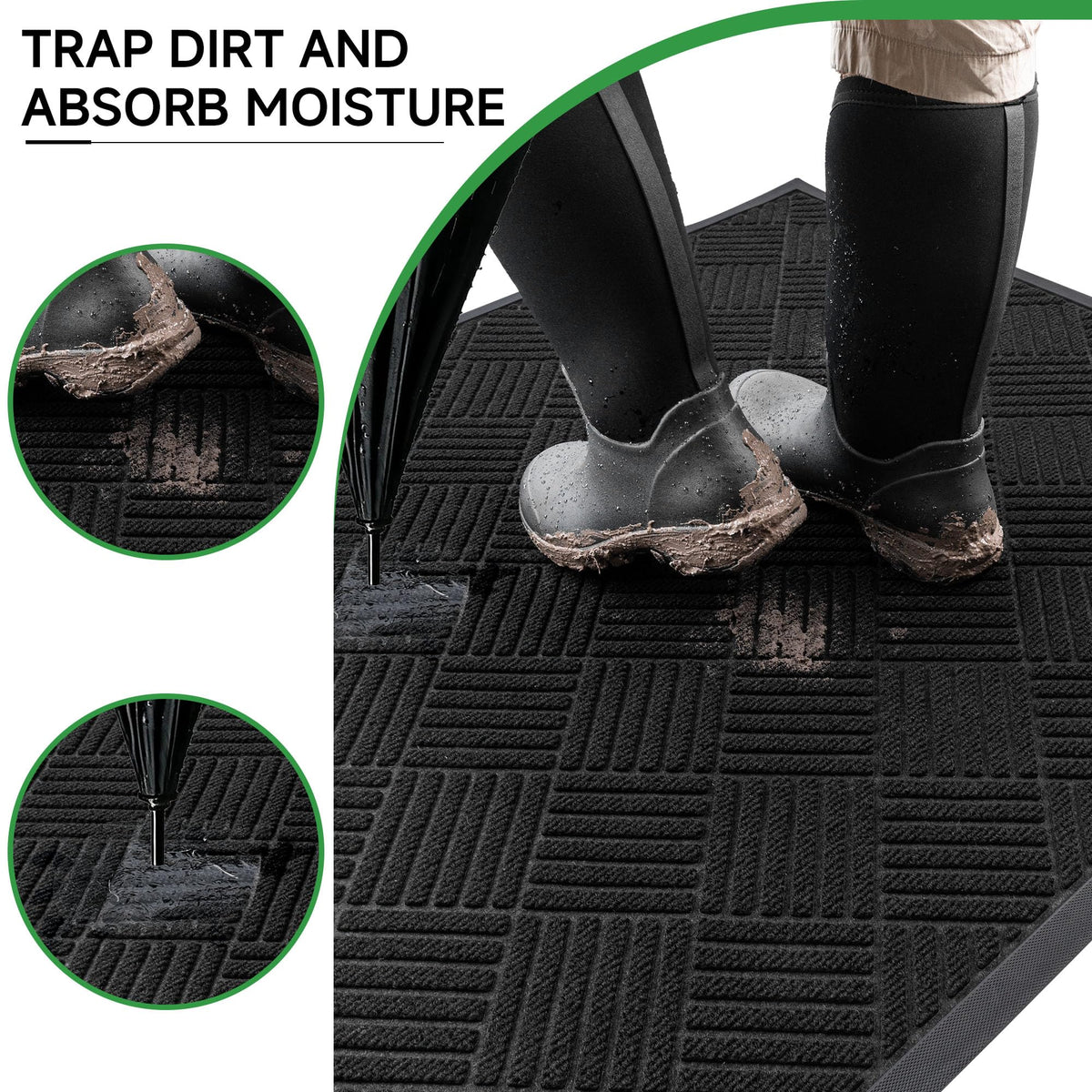 100pointONE low-profile door mat clears under doors with minimal elevation