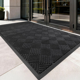 100pointONE outdoor indoor mat with deep grooves channels dirt and moisture