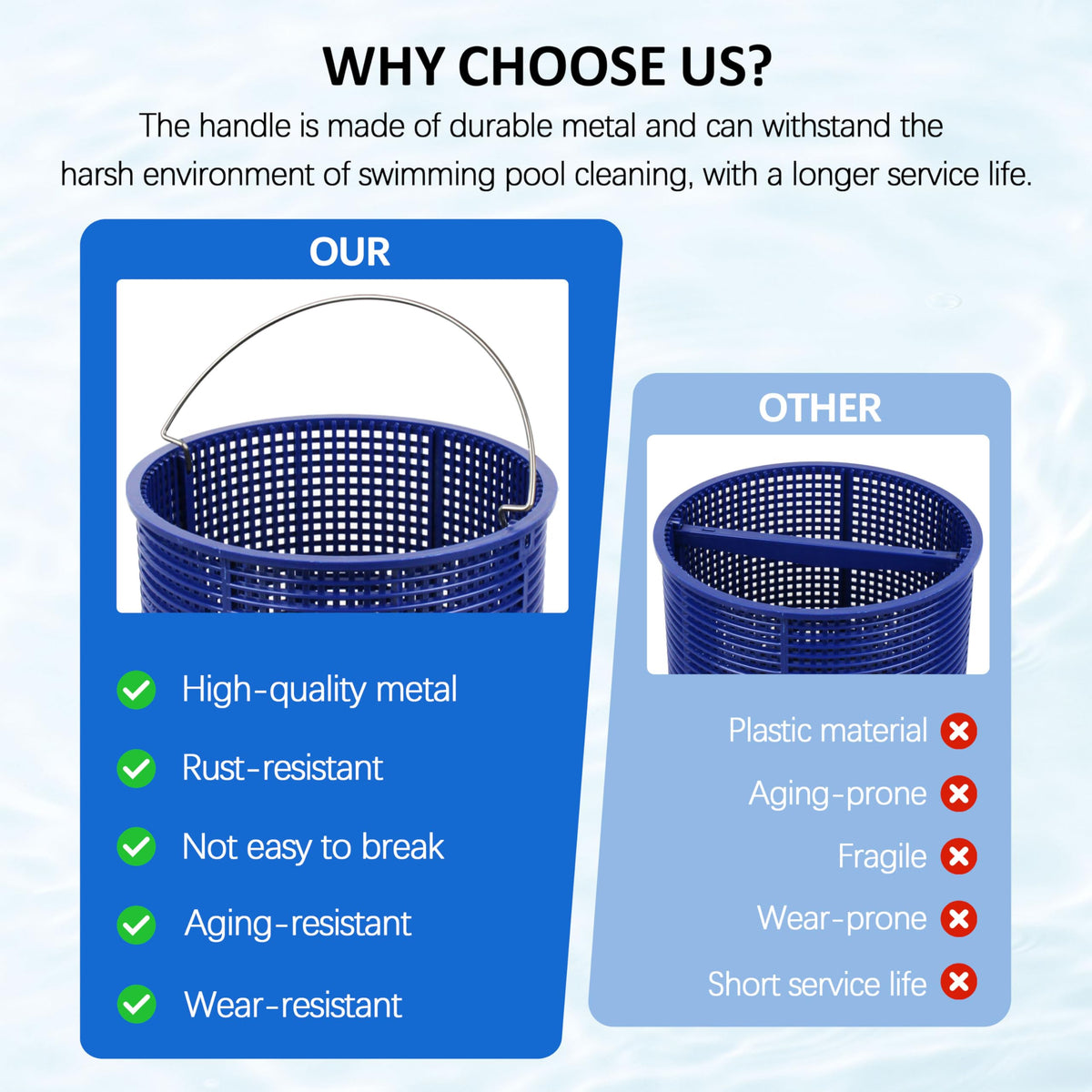 131763310 rust-resistant handle material withstands pool chemicals and UV exposure