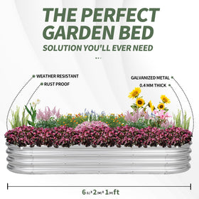 1MORE 6x2x1ft garden bed fits patios, yards, and balconies