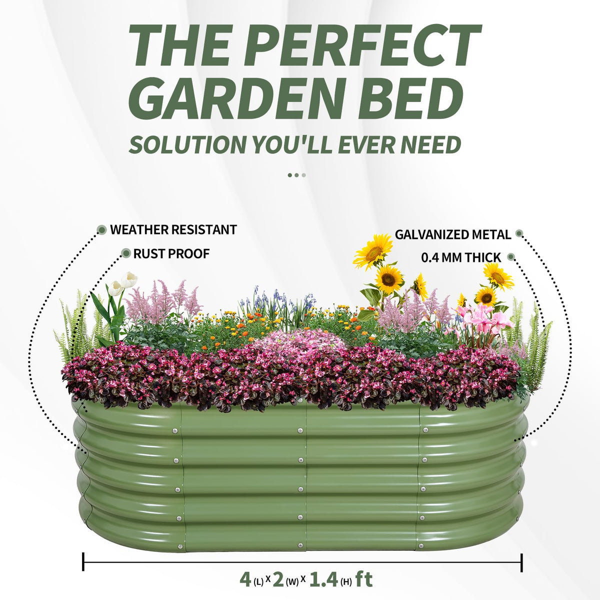 Multiple color options of the 1MORE raised bed to match space