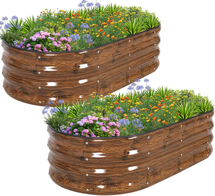 1MORE galvanized raised garden bed 4x2x1ft ready for durable outdoor planting.