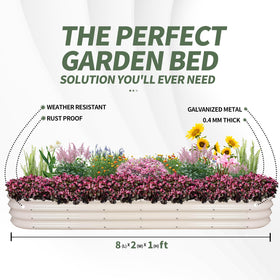 1MORE Galvanized raised garden bed outdoor placement in yard demonstrates versatile decor and gardening space
