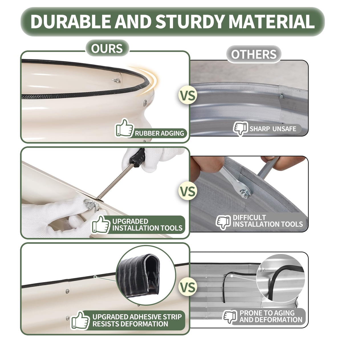 1MORE Galvanized raised garden bed with tools demonstrates easy assembly and time-saving included hardware