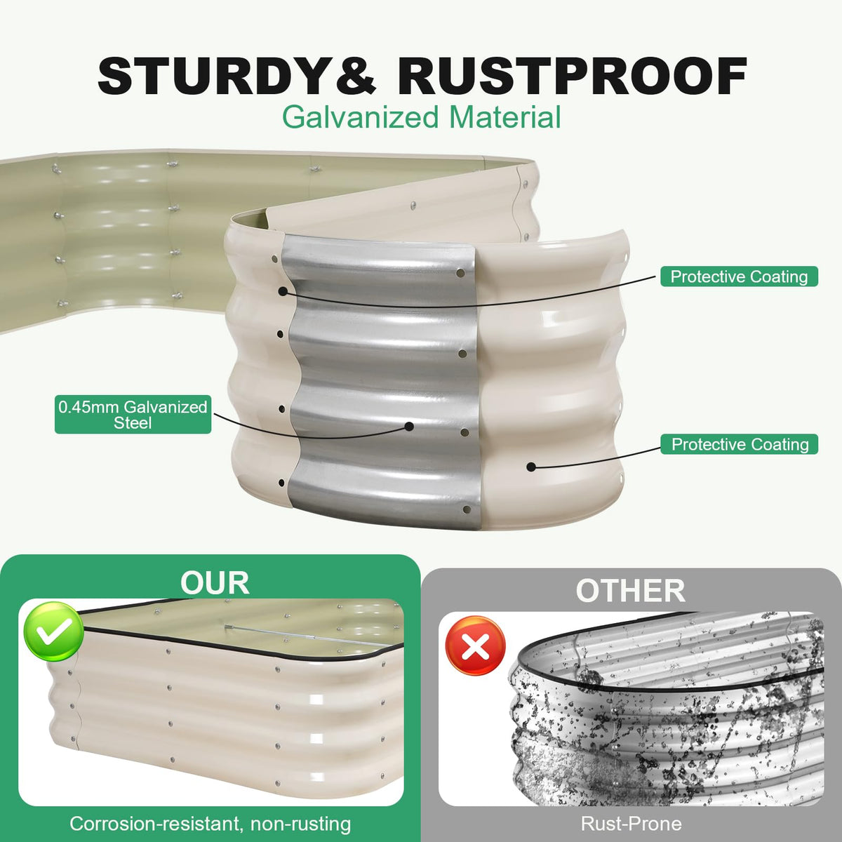 1MORE raised garden bed safety edges with rubber trim for family-friendly use