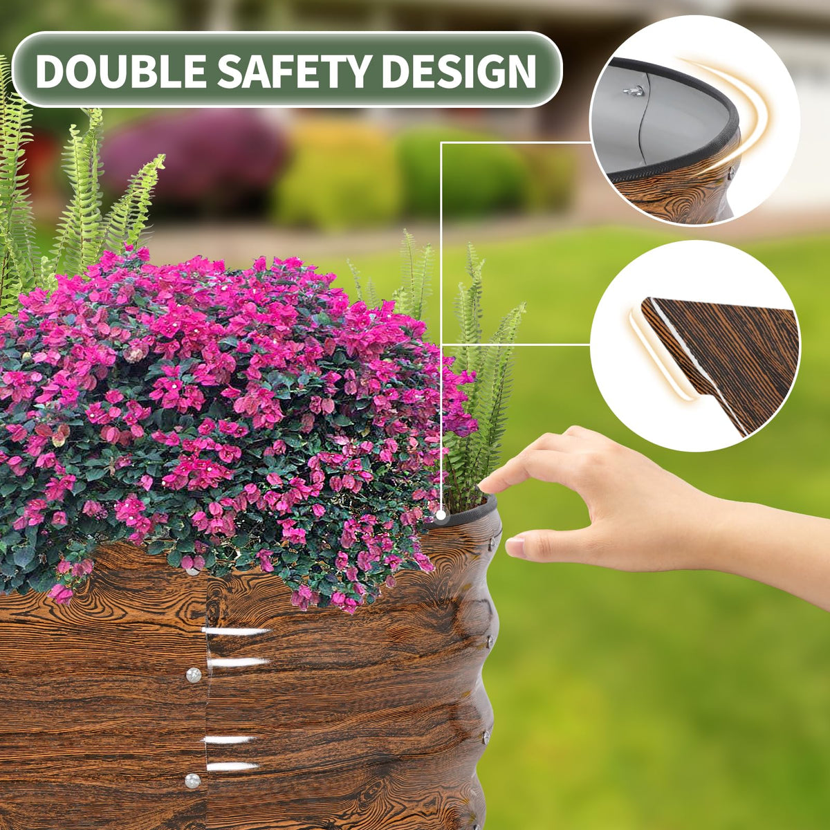 1MORE safety edge design prevents sharp edges during gardening.