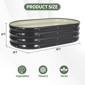 1MORE two-pack garden beds in gray ready for outdoor planting.