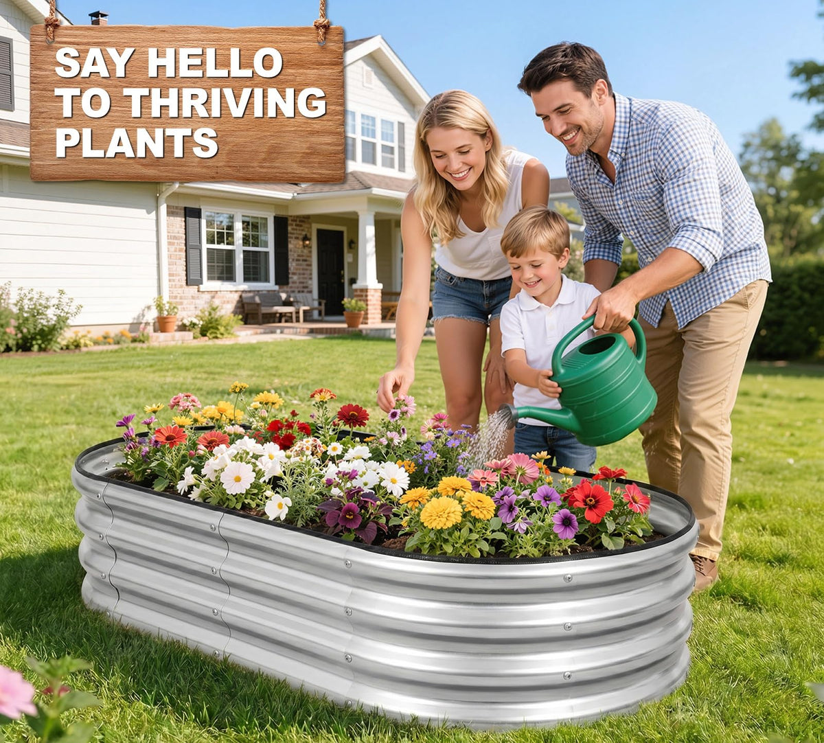 1MORE spacious 4x2x1 ft bed suitable for vegetables and flowers.