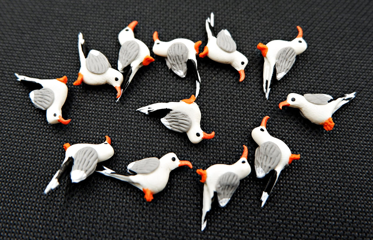 1shopforyou seagull figurines textured clay detail for realism.