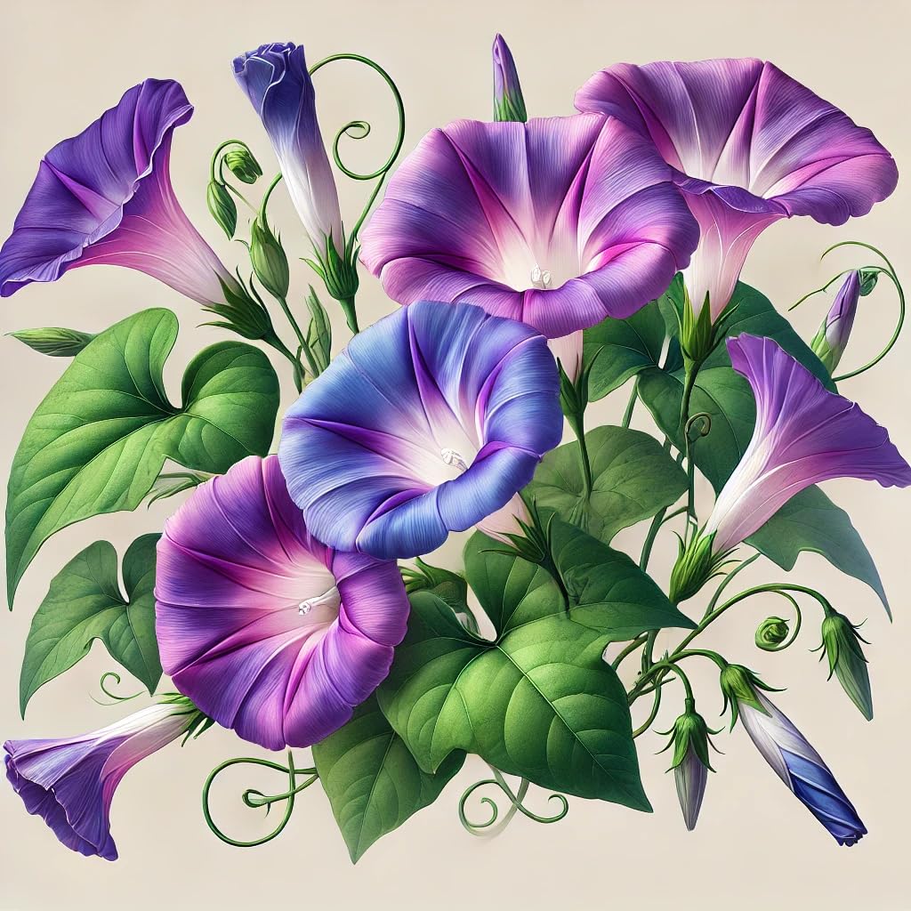 22Day Seeds Morning Glory Purple Mix seed pack for sunny gardens with vibrant color