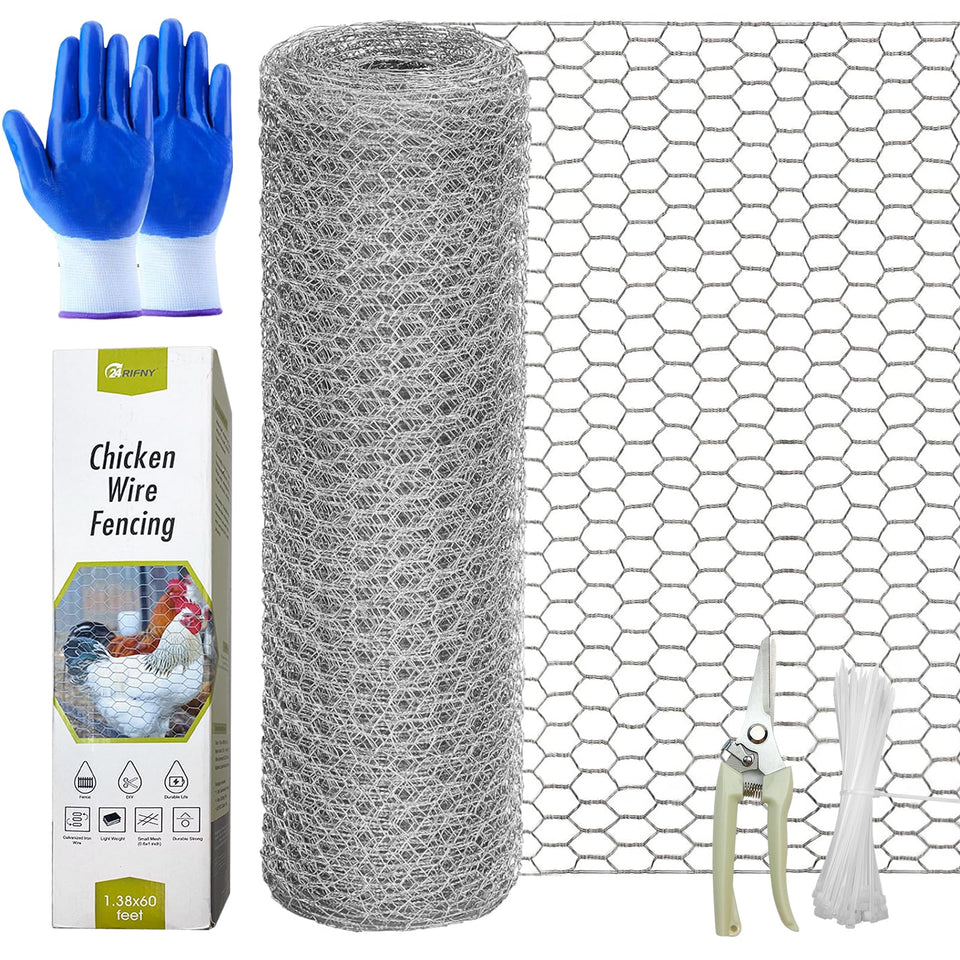 24 Rifny fencing roll secures large gardens with durable galvanized mesh.
