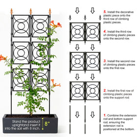 24 Rifny trellis supports roses and cucumbers vertically for neat growth.