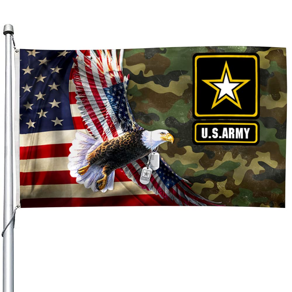 2BUT American Eagle Veteran flag banner 3x5ft front view for outdoor display