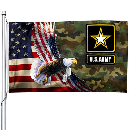 2BUT American Eagle Veteran flag banner 3x5ft front view for outdoor display