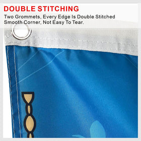 2BUT reinforced double seam flag banner with strong stitching