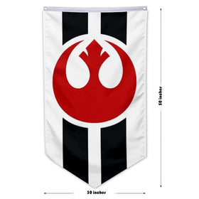 2BUT Rebel Alliance flag banner rear view with mirrored double-sided printing.