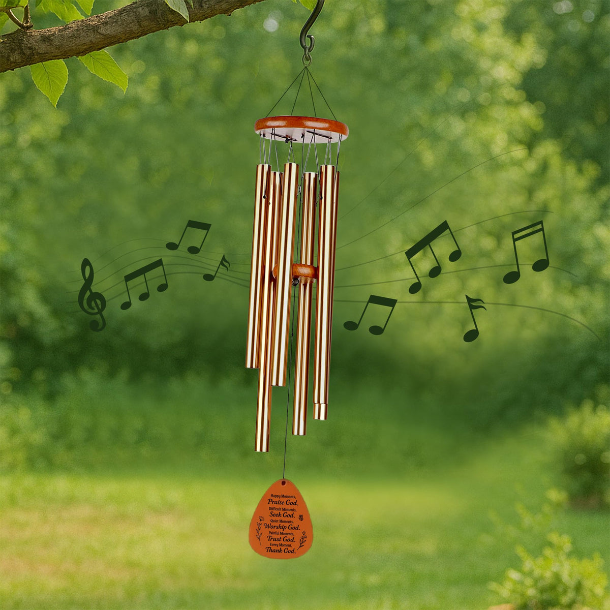 2IMT Christian birthday wind chime for home or patio.