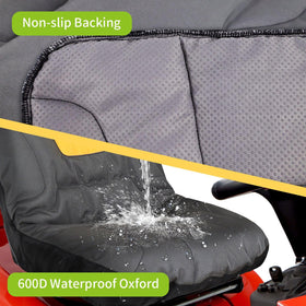2win2buy lawn mower seat cover back pocket storage in use