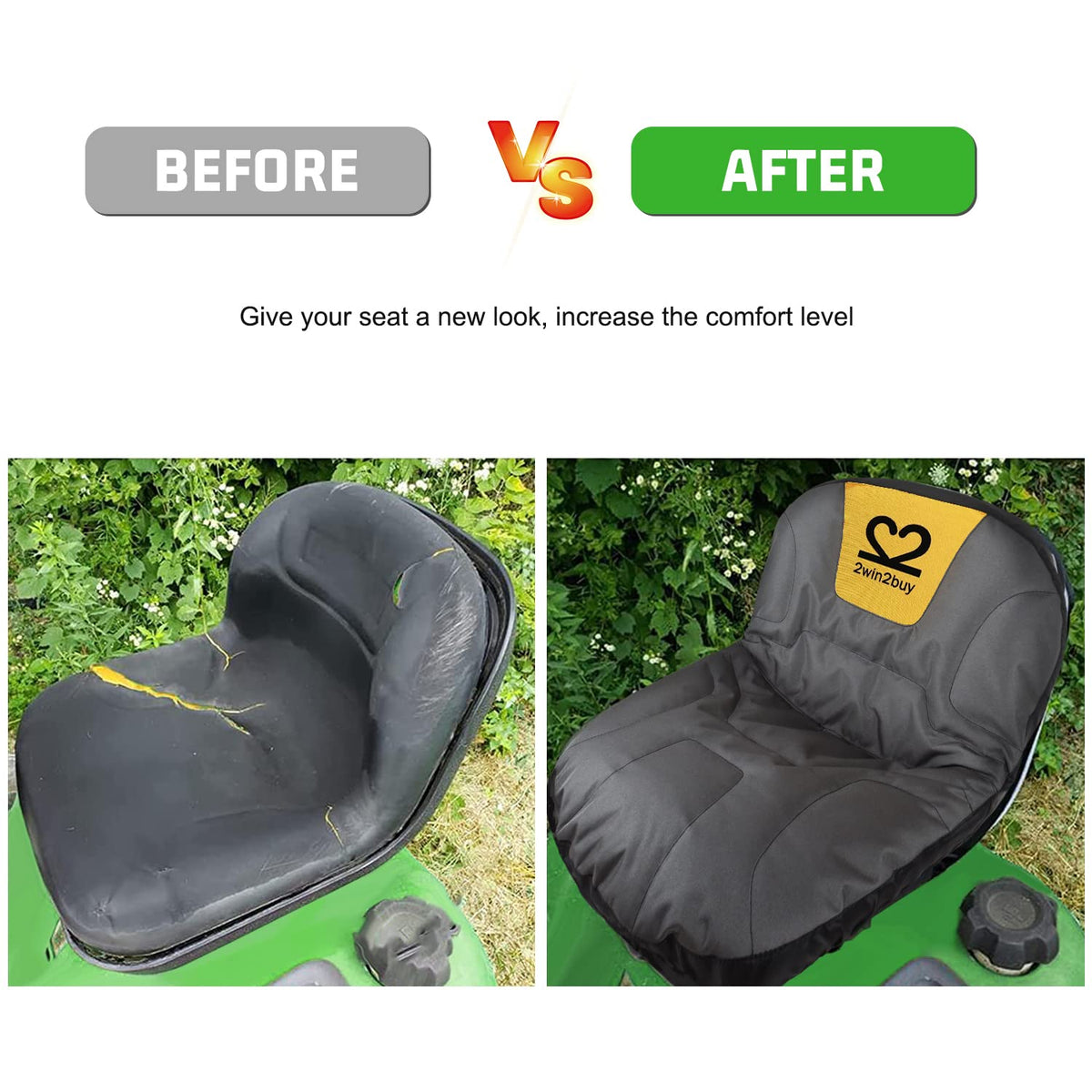 2win2buy lawn mower seat cover padded comfort on rough ground