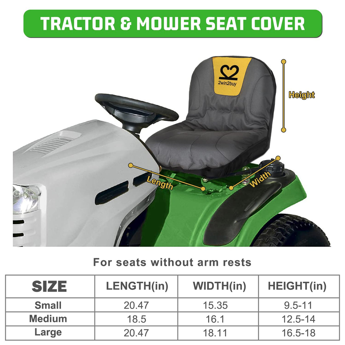 2win2buy lawn mower seat cover reflective strips for visibility