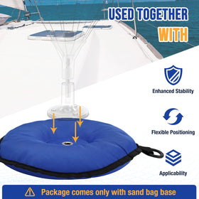 3 BUZZLETT sandbag base includes a side D-ring for extra securing options