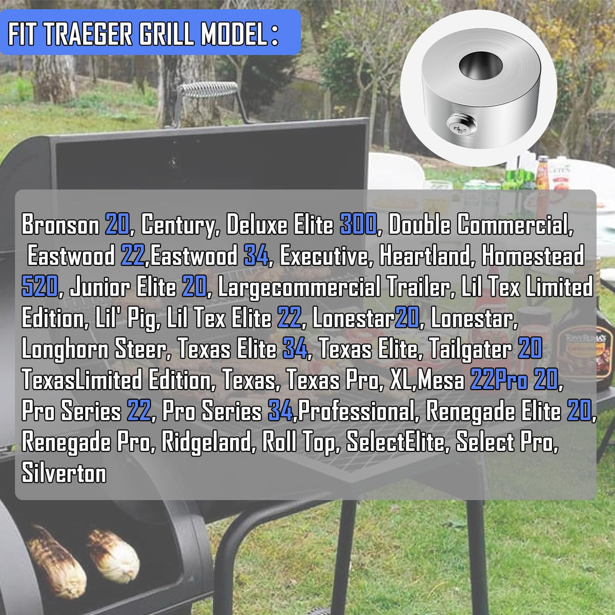 333'S Bushing fit-check confirms cross-brand compatibility with Pit Boss, Traeger, Camp Chef