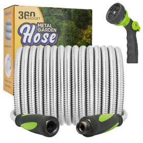 360 GADGET garden hose 100ft swivel handle highlights easy maneuvering and steady watering.