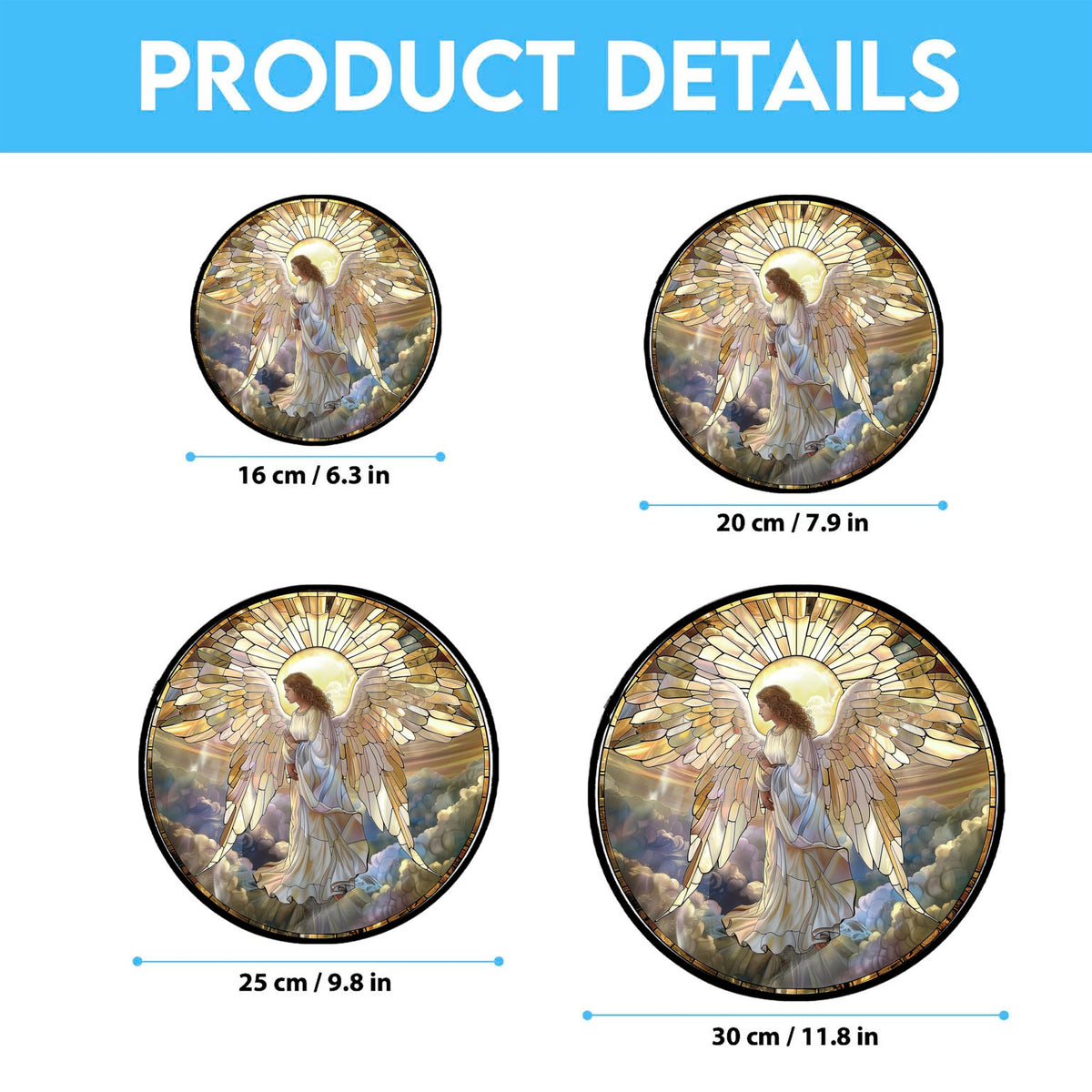 365CUSGIFTS Holiday angel suncatcher adds seasonal color to spaces.