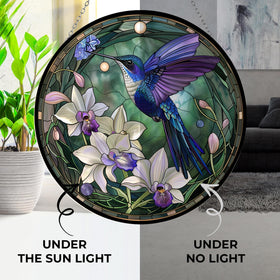 365CUSGIFTS hummingbird suncatcher wall decor captures sunlight with brilliant colors for cozy interiors.