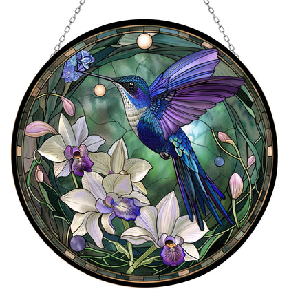 365CUSGIFTS hummingbird suncatcher window hanging brightens spaces with vivid stained-glass light.