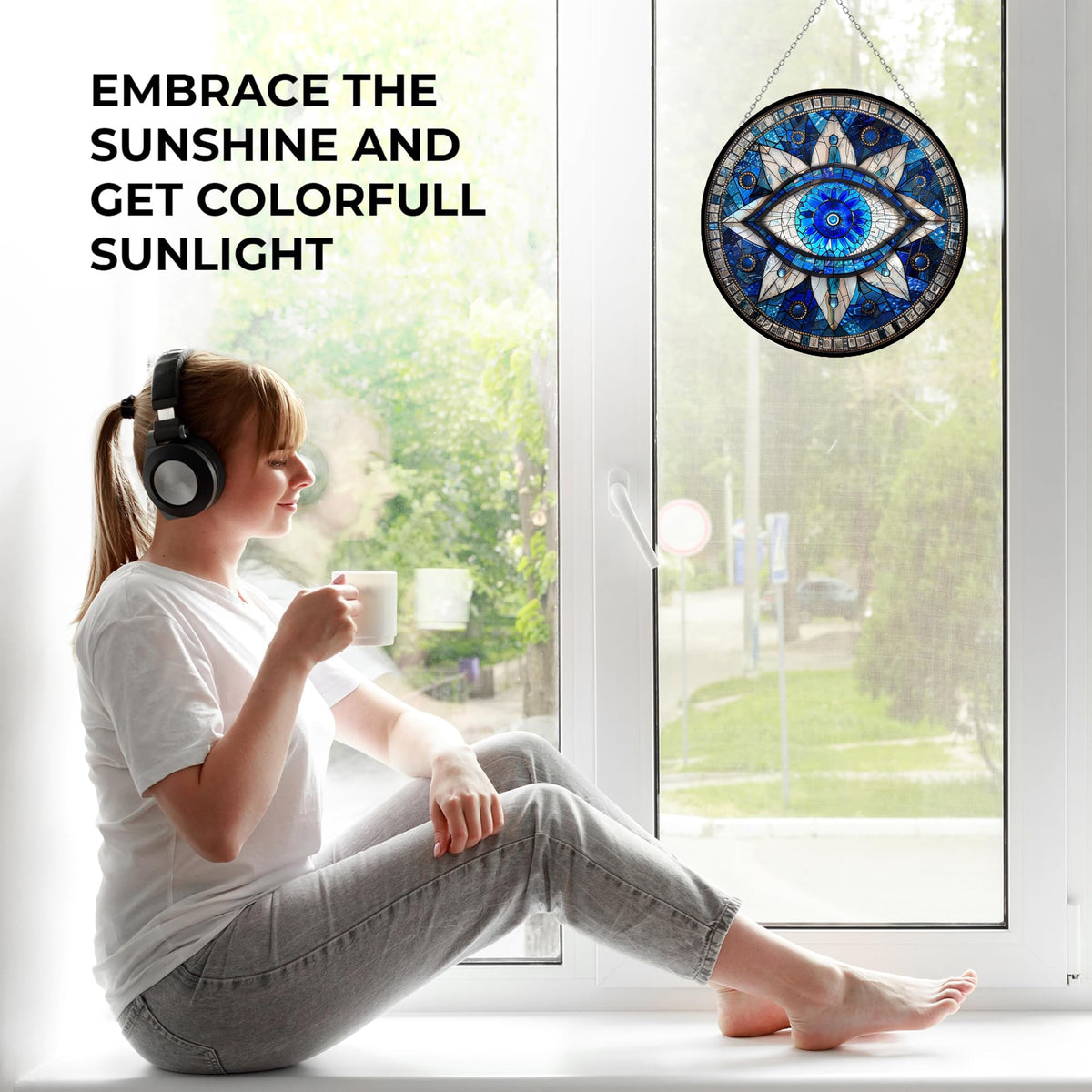 365CUSGIFTS sun catcher for windows delivers vivid hues and warm glow