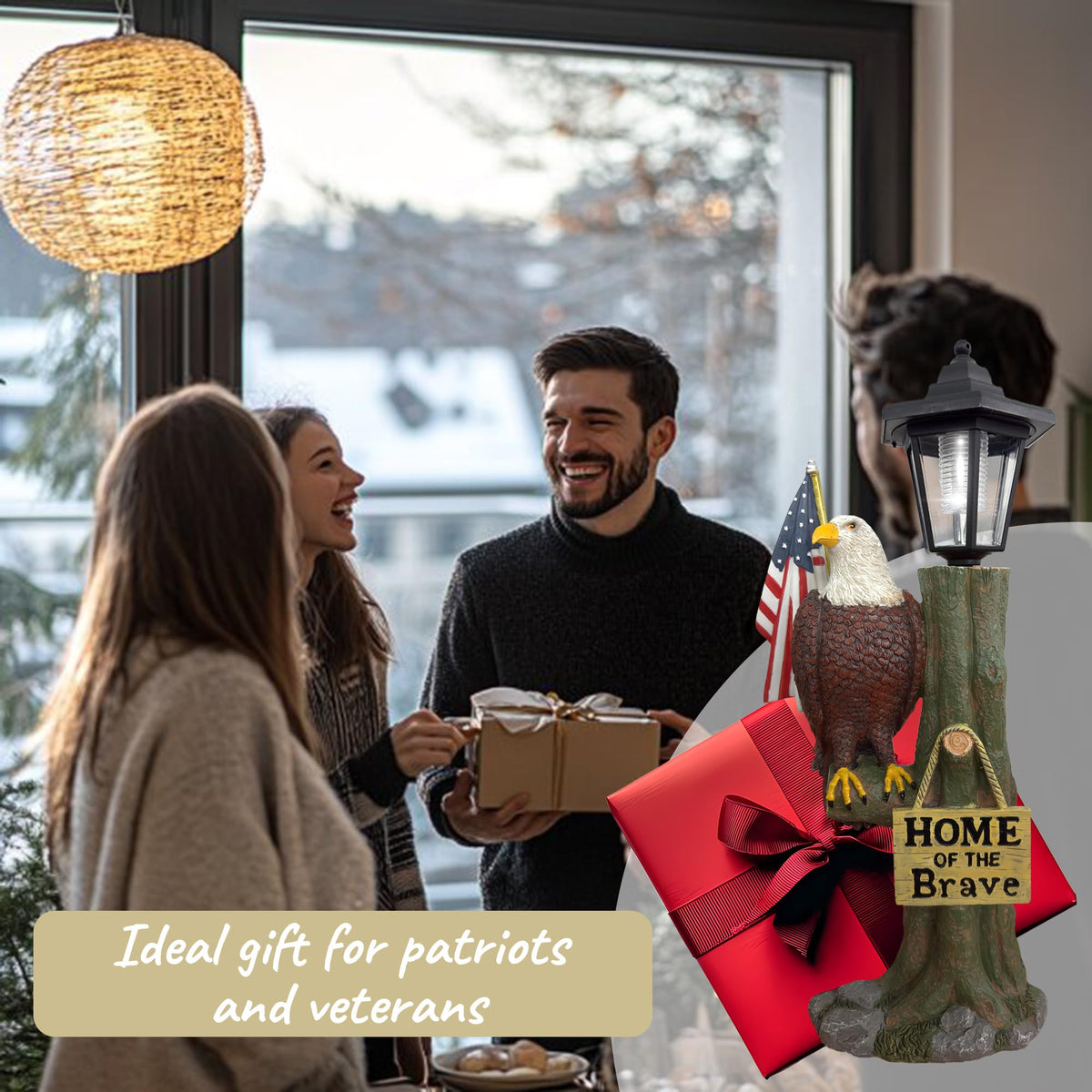 365RUSTIC solar lantern powers automatically for eco-friendly outdoor ambiance