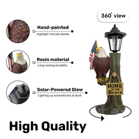 365RUSTIC resin eagle outdoor statue stands weather-resistant for year-round display