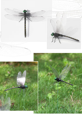 3DVOLTMATE dragonflies large black garden stake all-season PVC durability for outdoors