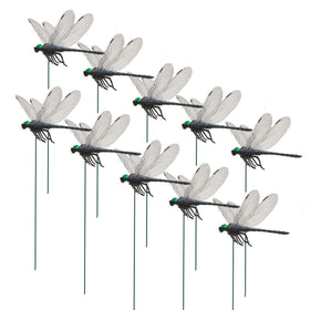 3DVOLTMATE dragonflies large black garden stake with detailed wings for lifelike yard decor