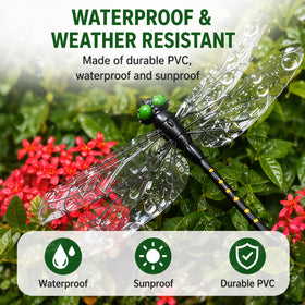 3DVOLTMATE dragonflies large black garden stake transforms patios into inviting spaces